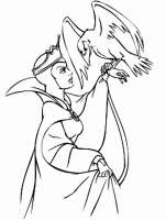 A coloring page of snow white